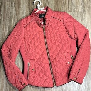 Love Tree Quilted Red Bomber Jacket
